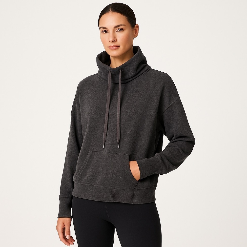 Sweaty Betty funnel neck hoodie oversized charcoal S